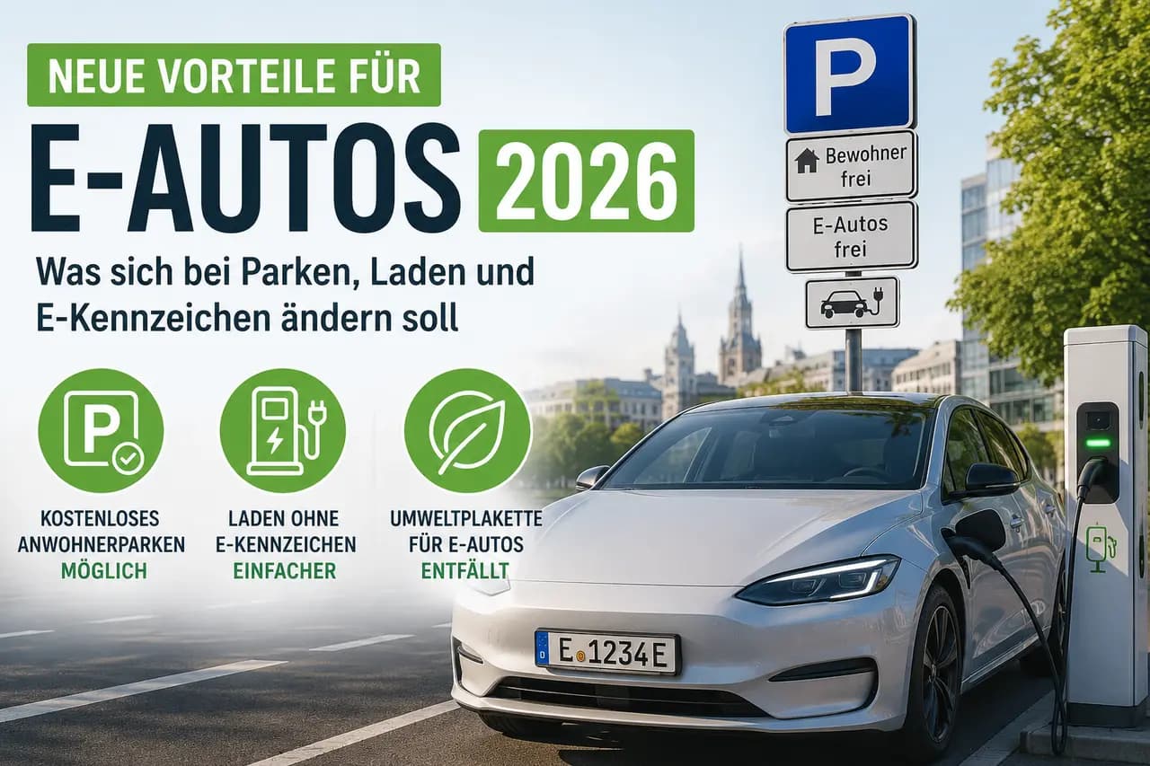Neue Vorteile für E-Autos 2026: Was sich bei Parken, Laden und E-Kennzeichen ändern soll